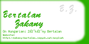 bertalan zakany business card